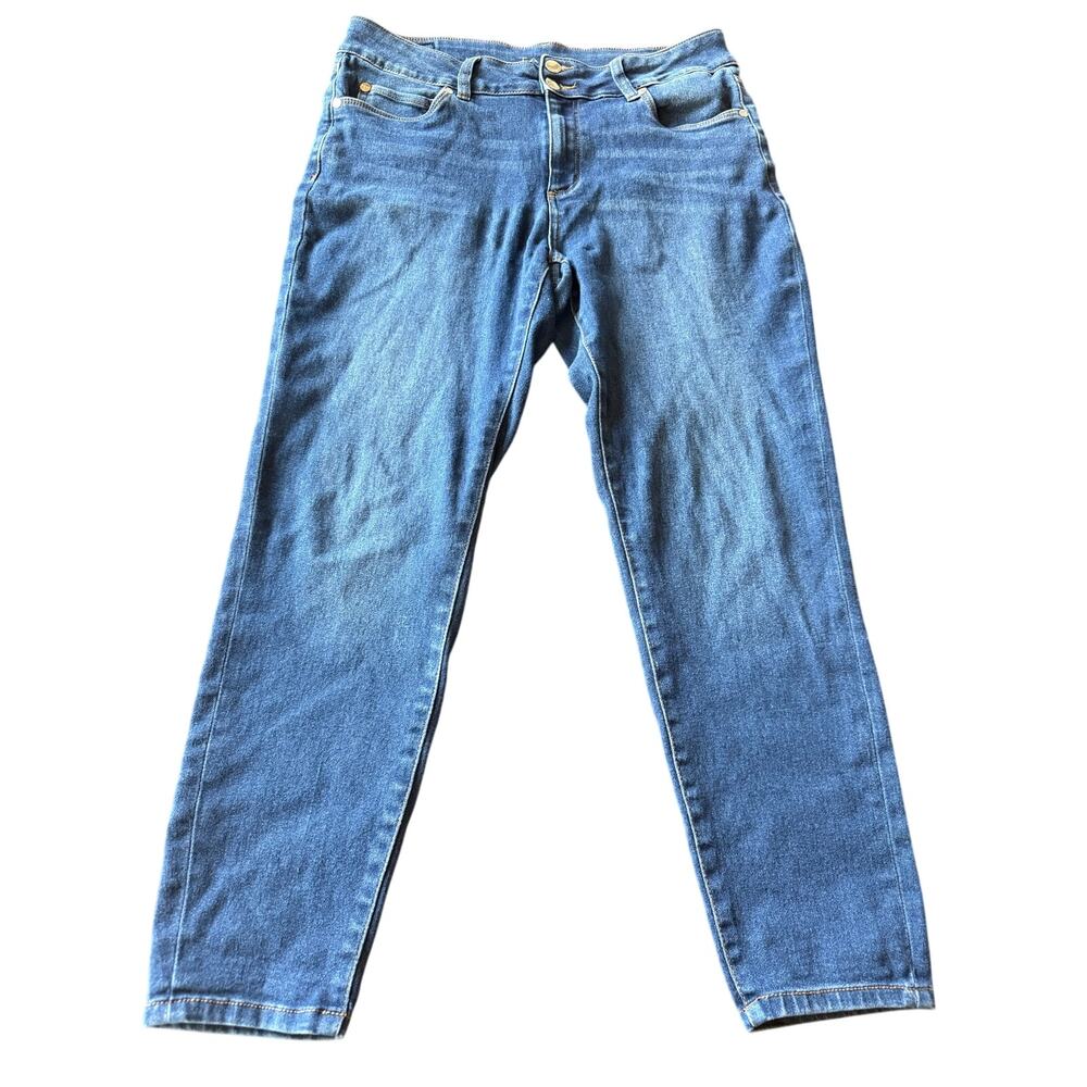 Tahari Skinny Denim Jeans Womens 12/31 Blue High Rise Casual Comfort Work Modern